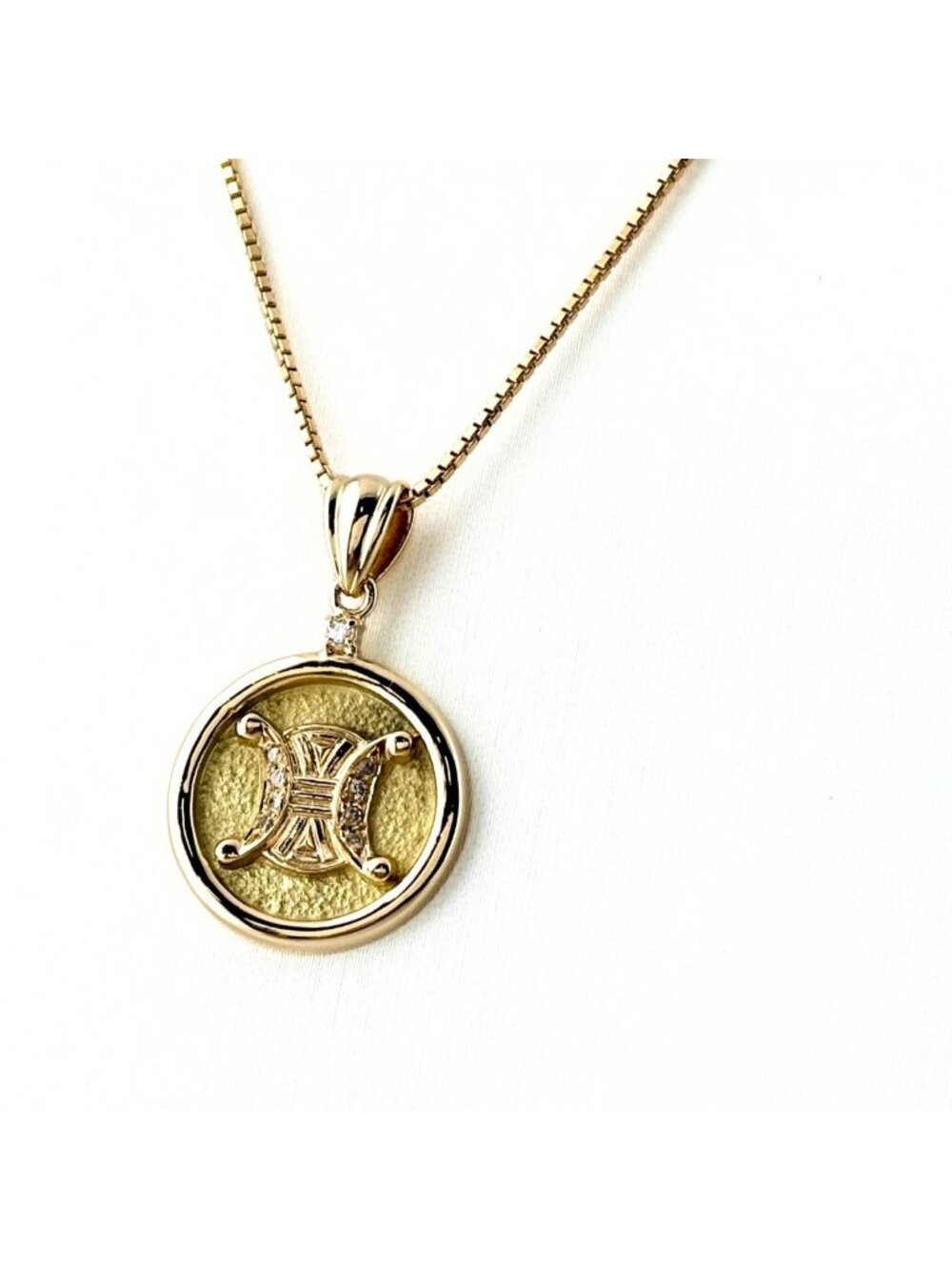 Celine Pave Diamond Yellow Gold Pendant